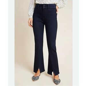 NWT Paige Claudine Ankle Flare High Rise‎ Front Slit Hem Jeans Blue 29 Petite